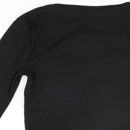 Womens UK Size 8 River Island Black Basic T-Shirt