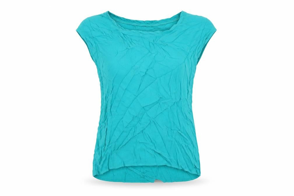 Womens UK Size XS Mango Blue Basic T-Shirt