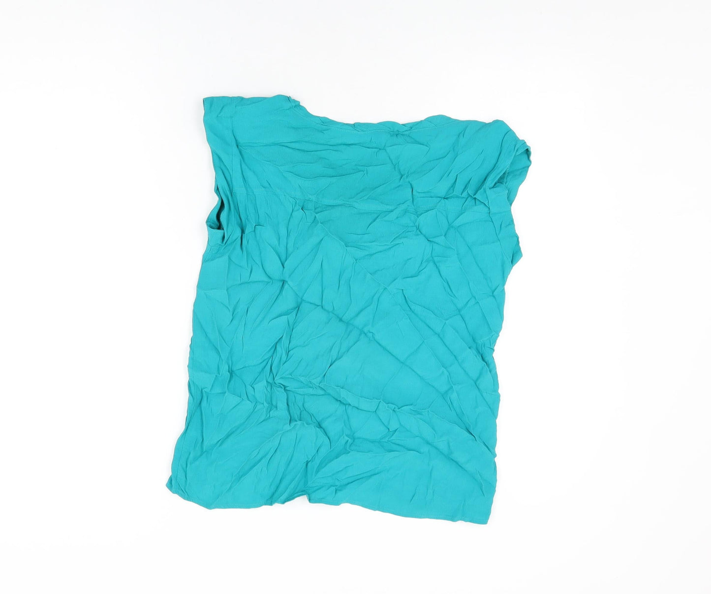 Womens UK Size XS Mango Blue Basic T-Shirt