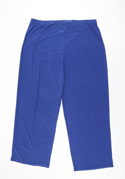 Afibel Womens Blue Polyester Trousers Size 22 L30 in Regular - Size 22-24