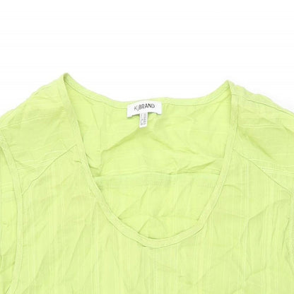 KjBRAND Womens Green Polyester Basic T-Shirt Size 24 Round Neck