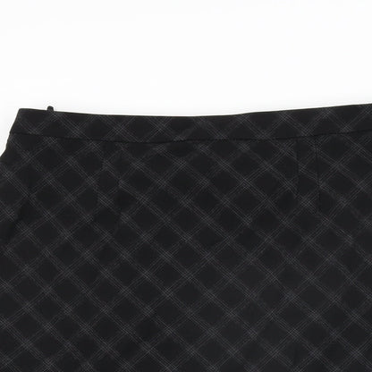 Marks and Spencer Womens Black Geometric Polyester Straight & Pencil Skirt Size 12 Zip