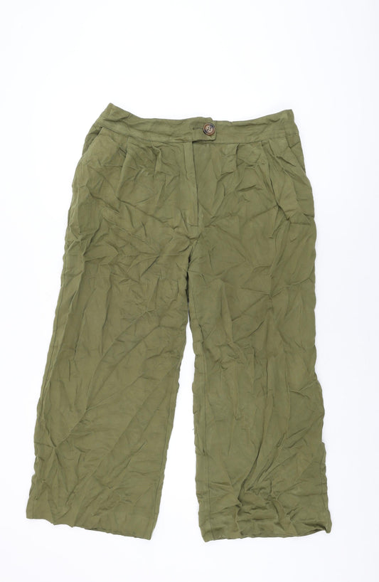 Womens UK Size 14 Warehouse Regular Fit  Green Trousers