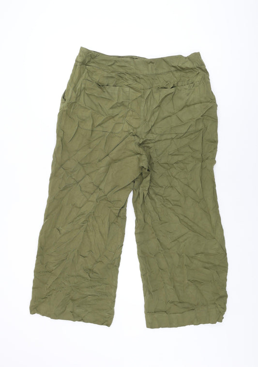 Womens UK Size 14 Warehouse Regular Fit  Green Trousers