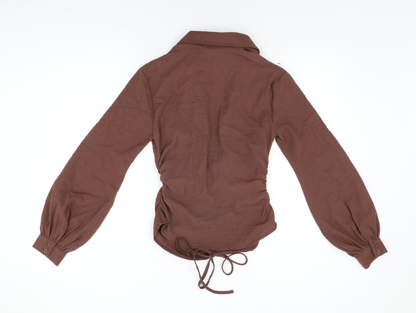 Womens UK Size 8 PRETTYLITTLETHING Brown Basic Blouse