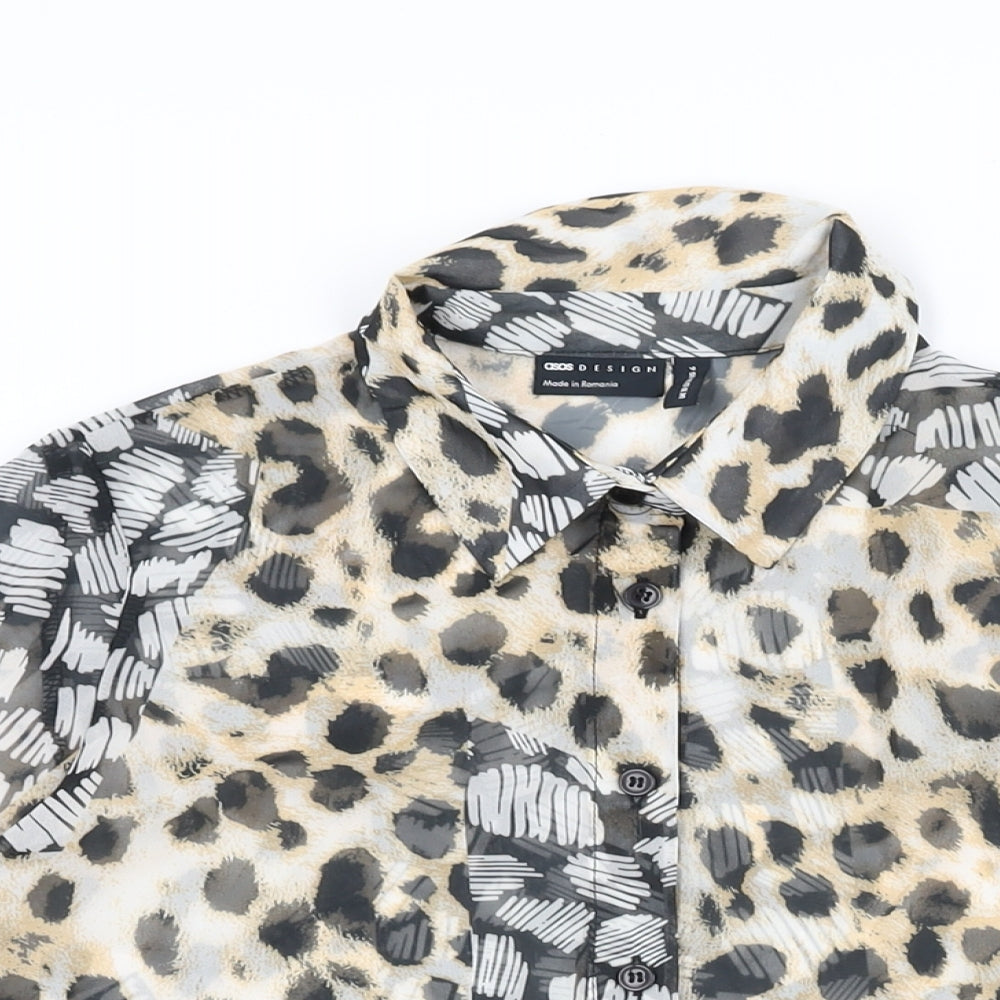 Womens UK Size 10 ASOS Multicoloured Basic Button-Up