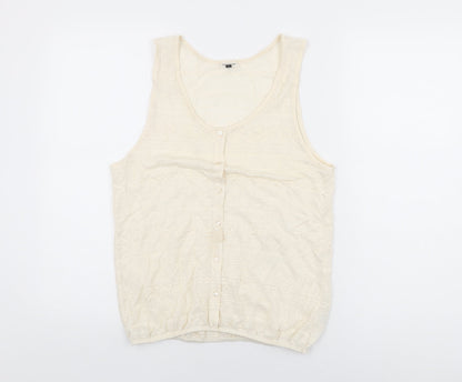 Womens UK Size 12 River Island Ivory Basic T-Shirt