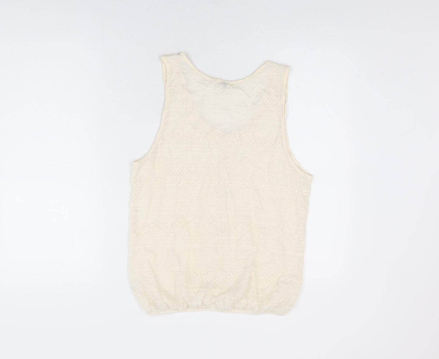 Womens UK Size 12 River Island Ivory Basic T-Shirt