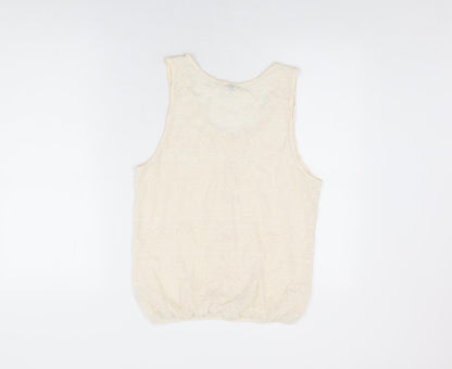 Womens UK Size 12 River Island Ivory Basic T-Shirt