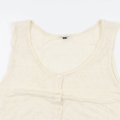 Womens UK Size 12 River Island Ivory Basic T-Shirt