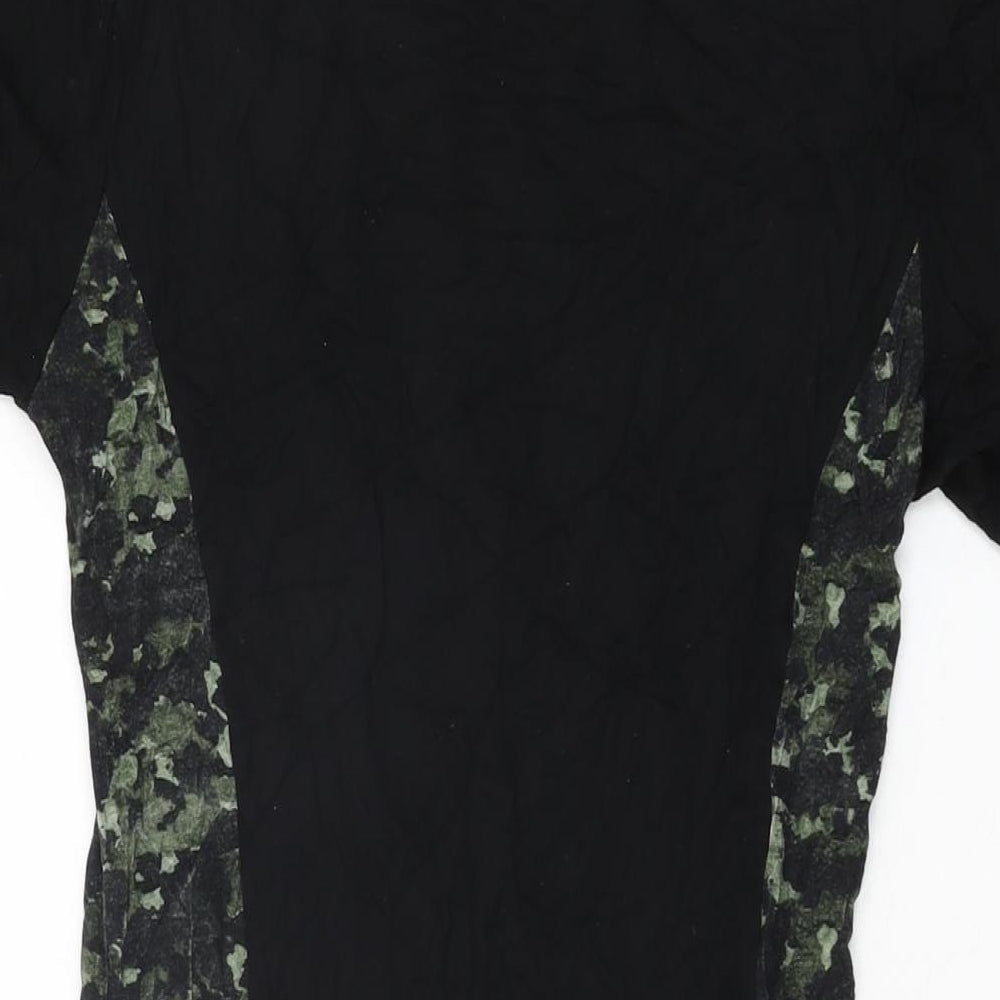 Select Womens Black Geometric Viscose Bodycon Size 10 Round Neck Pullover