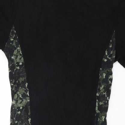 Select Womens Black Geometric Viscose Bodycon Size 10 Round Neck Pullover