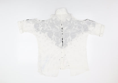 Womens UK Size 6 River Island White Basic Button-Up
