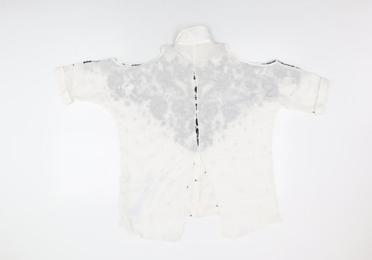 Womens UK Size 6 River Island White Basic Button-Up