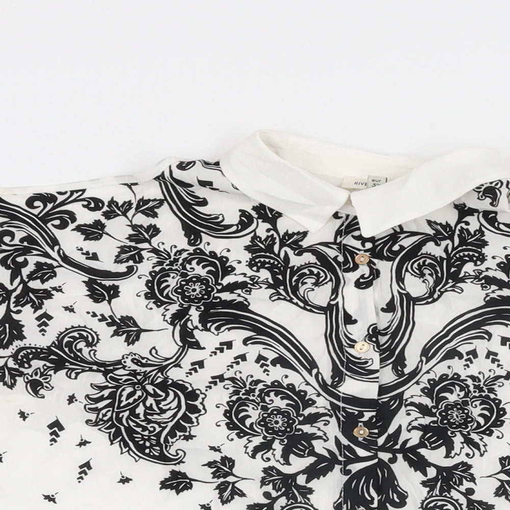 Womens UK Size 6 River Island White Basic Button-Up