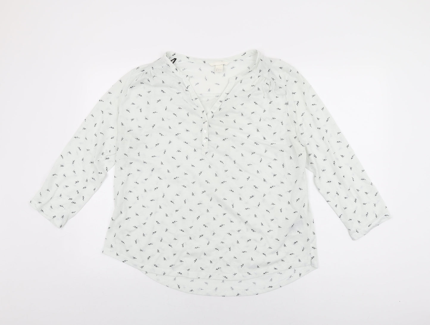 Womens UK Size L H&M White Basic T-Shirt
