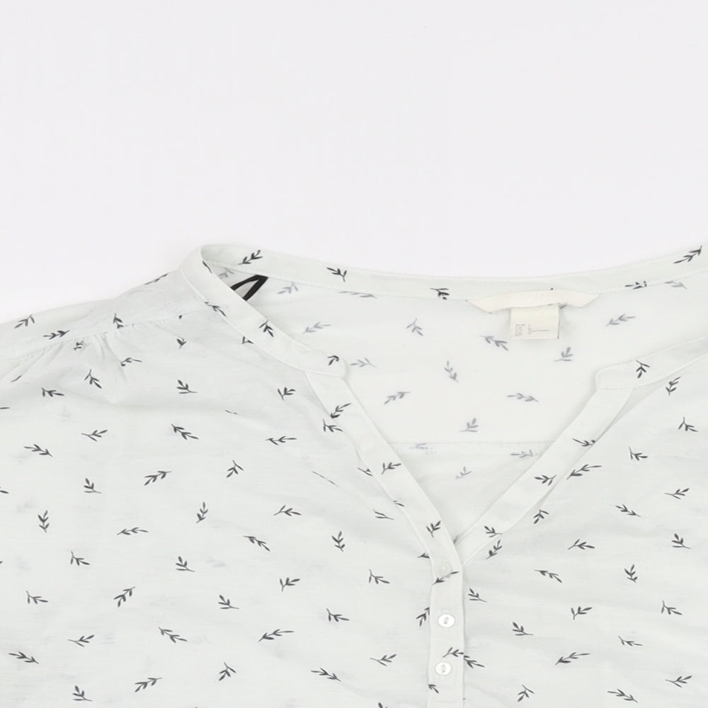 Womens UK Size L H&M White Basic T-Shirt