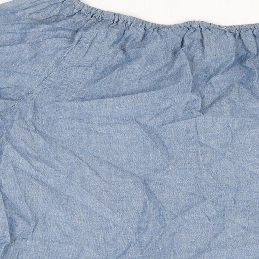 TU Womens Blue Cotton Basic Blouse Size 18 Off the Shoulder