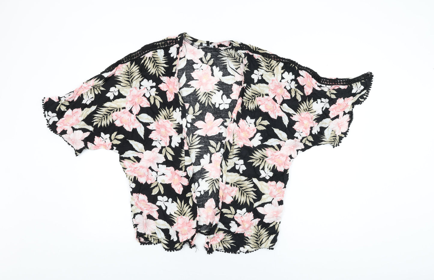 Womens UK Size 12 New Look Black Kimono T-Shirt