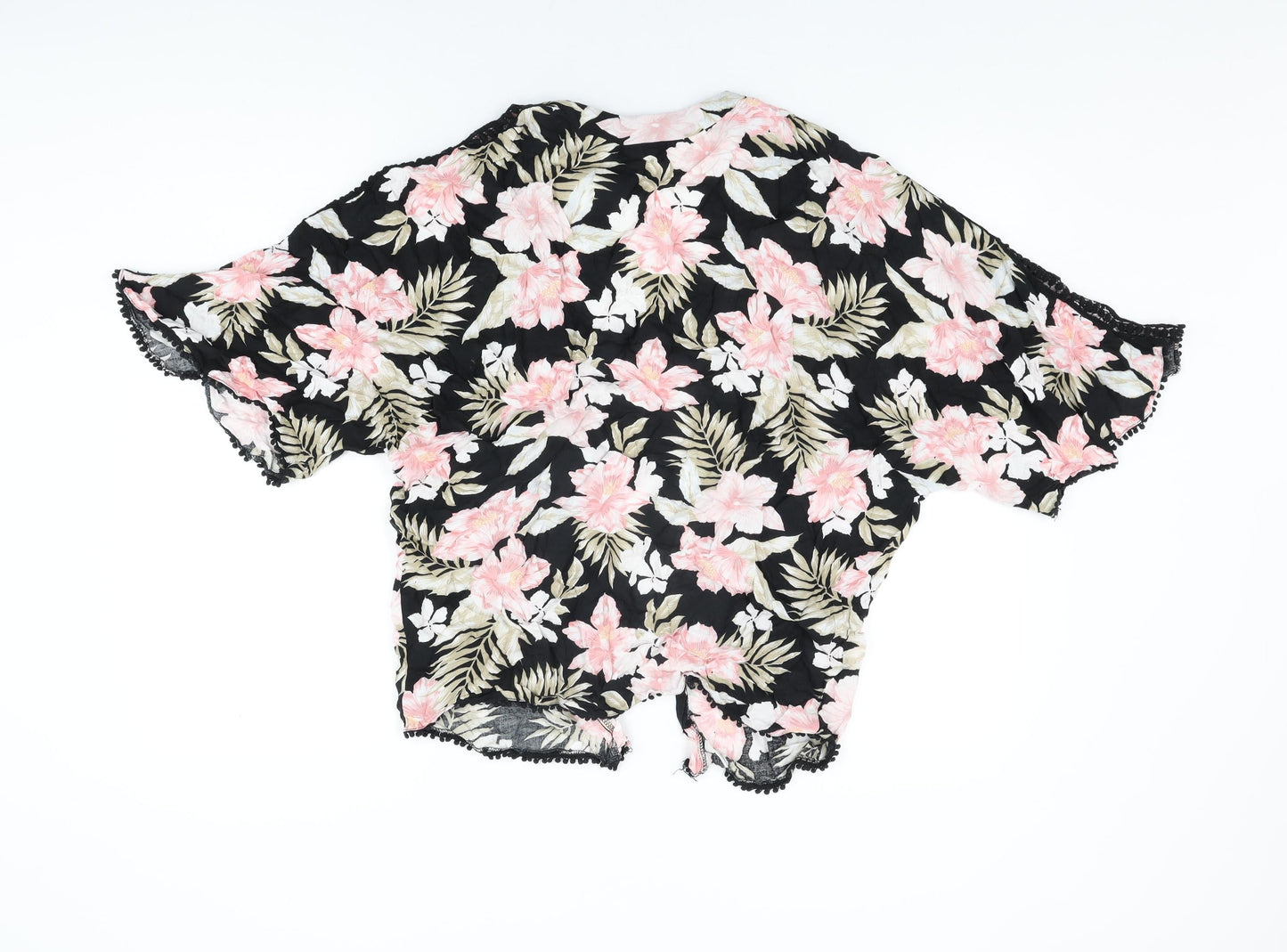 Womens UK Size 12 New Look Black Kimono T-Shirt