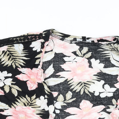 Womens UK Size 12 New Look Black Kimono T-Shirt