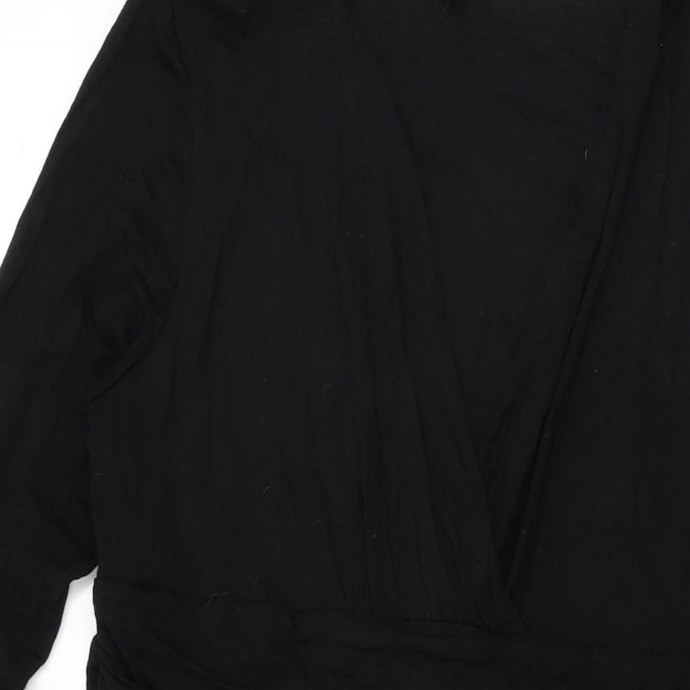 Look For The Stars Womens Black Viscose A-Line Size 16 V-Neck Pullover