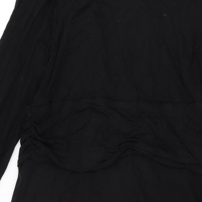 Look For The Stars Womens Black Viscose A-Line Size 16 V-Neck Pullover