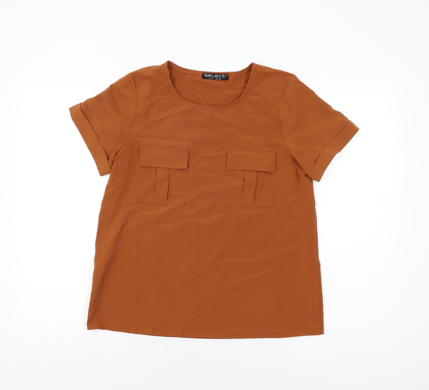 Womens UK Size 6 Select Brown Basic T-Shirt