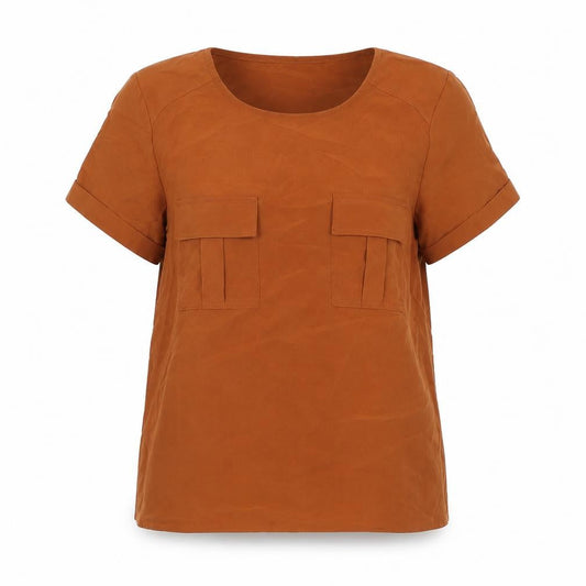 Womens UK Size 6 Select Brown Basic T-Shirt