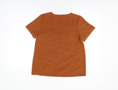 Womens UK Size 6 Select Brown Basic T-Shirt