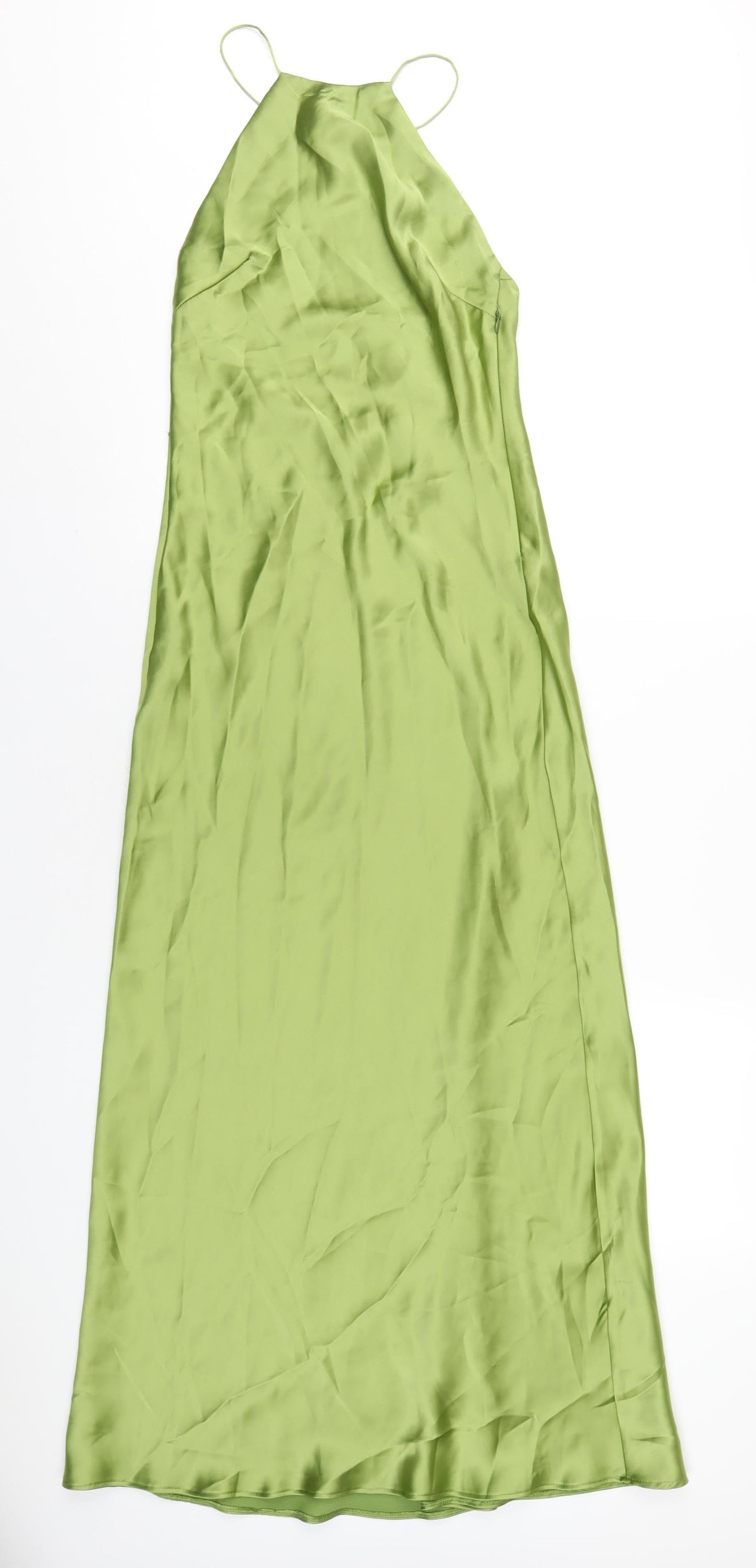 Zara Womens Green Polyester Maxi Size XS Square Neck Zip