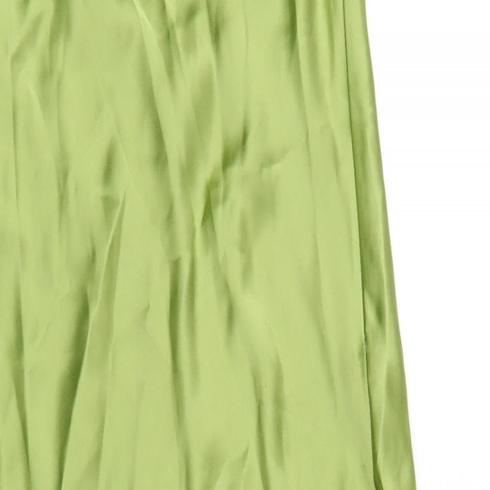 Zara Womens Green Polyester Maxi Size XS Square Neck Zip