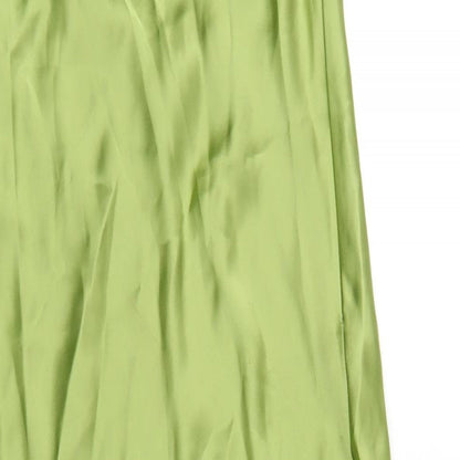Zara Womens Green Polyester Maxi Size XS Square Neck Zip