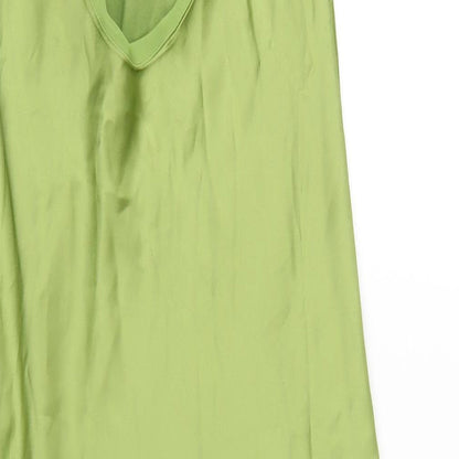 Zara Womens Green Polyester Maxi Size XS Square Neck Zip