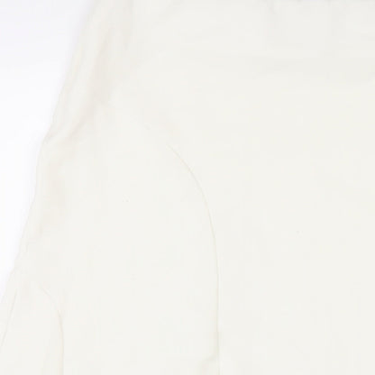 David Nieper Womens White Polyester A-Line Skirt Size 14 Zip