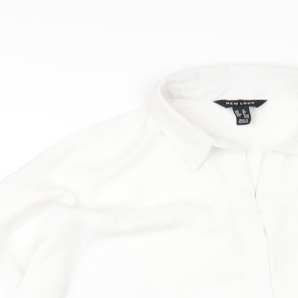 Womens UK Size 12 New Look White Basic Blouse