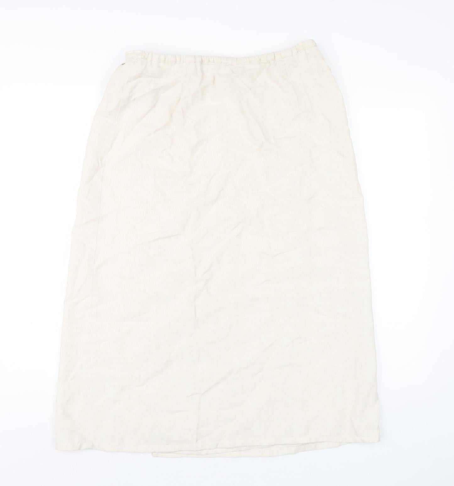 Marks and Spencer Womens Ivory Lyocell Wrap Skirt Size 14 Button