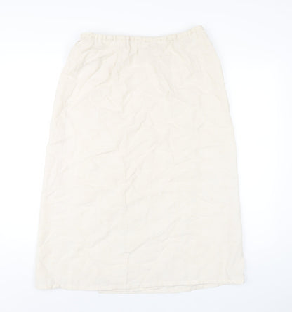 Marks and Spencer Womens Ivory Lyocell Wrap Skirt Size 14 Button