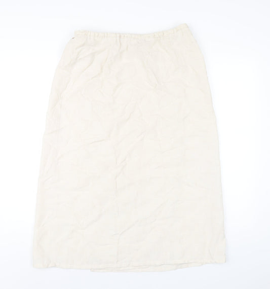 Marks and Spencer Womens Ivory Lyocell Wrap Skirt Size 14 Button