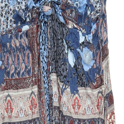 Roman Womens Multicoloured Geometric Polyester A-Line Size 18 V-Neck Pullover
