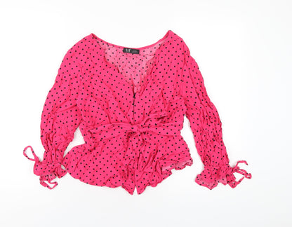 Womens UK Size M Zara Pink Basic Blouse