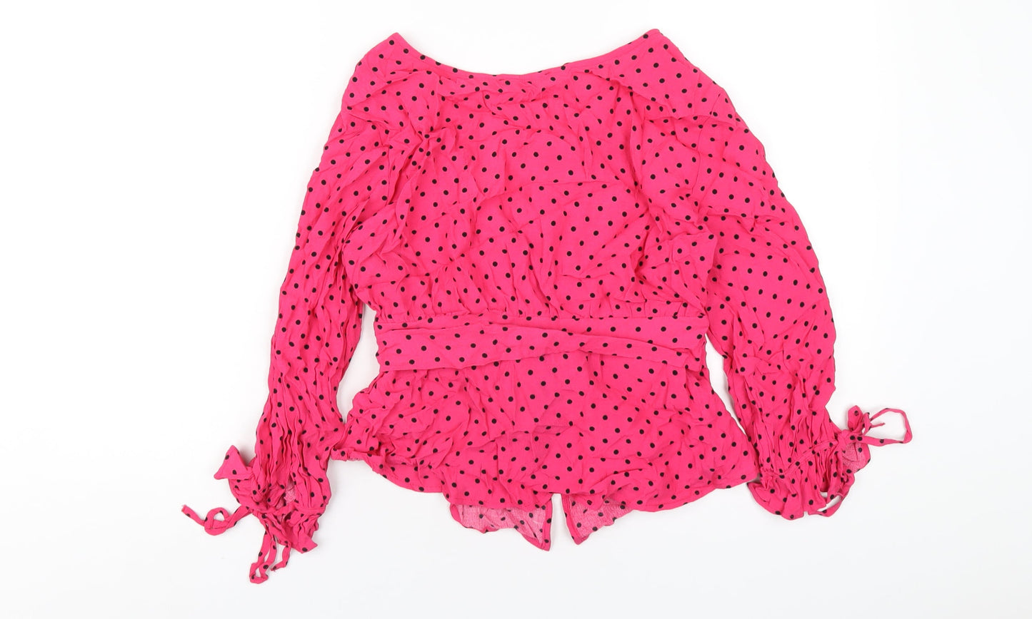 Womens UK Size M Zara Pink Basic Blouse