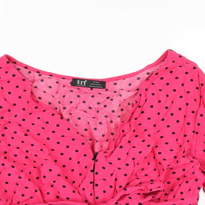 Womens UK Size M Zara Pink Basic Blouse