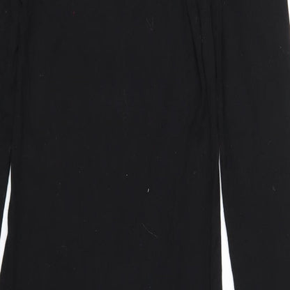 Missguided Womens Black Polyester Bodycon Size 6 Round Neck Pullover