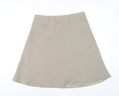 Marks and Spencer Womens Beige Polka Dot Polyester A-Line Skirt Size 14