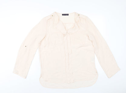 Womens UK Size 14 Marks and Spencer Beige Basic Blouse