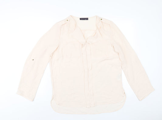 Womens UK Size 14 Marks and Spencer Beige Basic Blouse