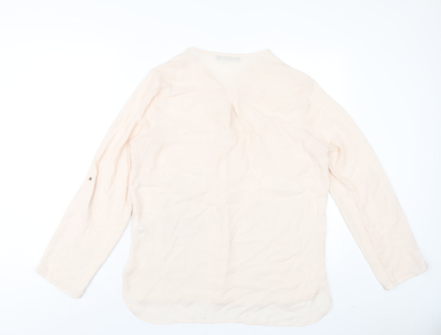 Womens UK Size 14 Marks and Spencer Beige Basic Blouse