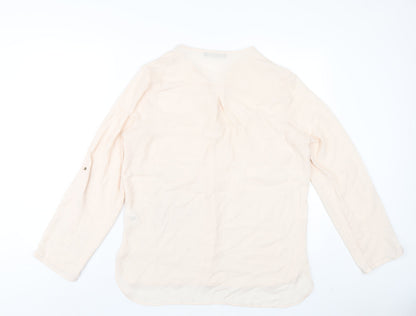 Womens UK Size 14 Marks and Spencer Beige Basic Blouse