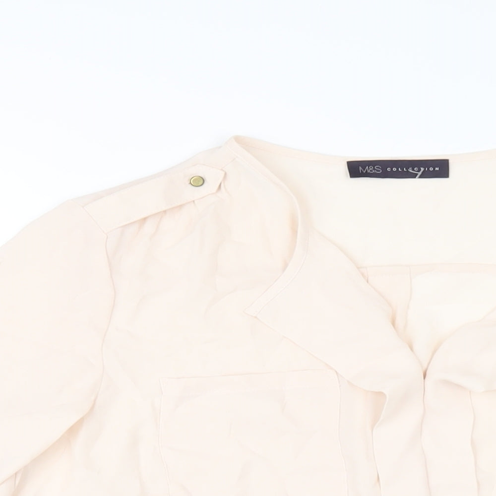 Womens UK Size 14 Marks and Spencer Beige Basic Blouse